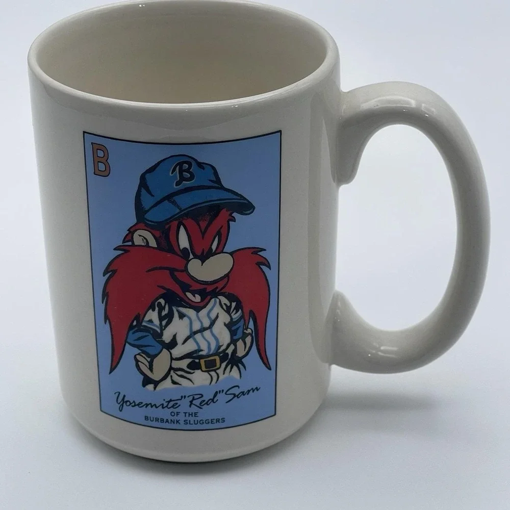 1993 Warner Bros Yosemite Sam Burbank Sluggers Baseball Mug Looney Tunes